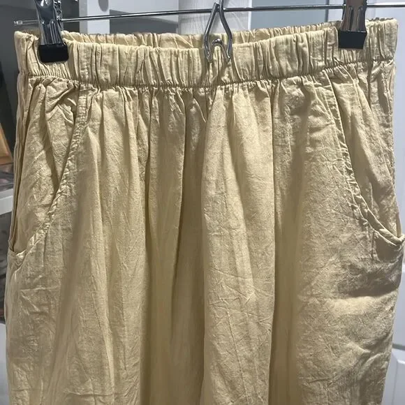 CP SHADES Light Mustard Yellow Rayon & Cotton 2-Piece Set, Size S